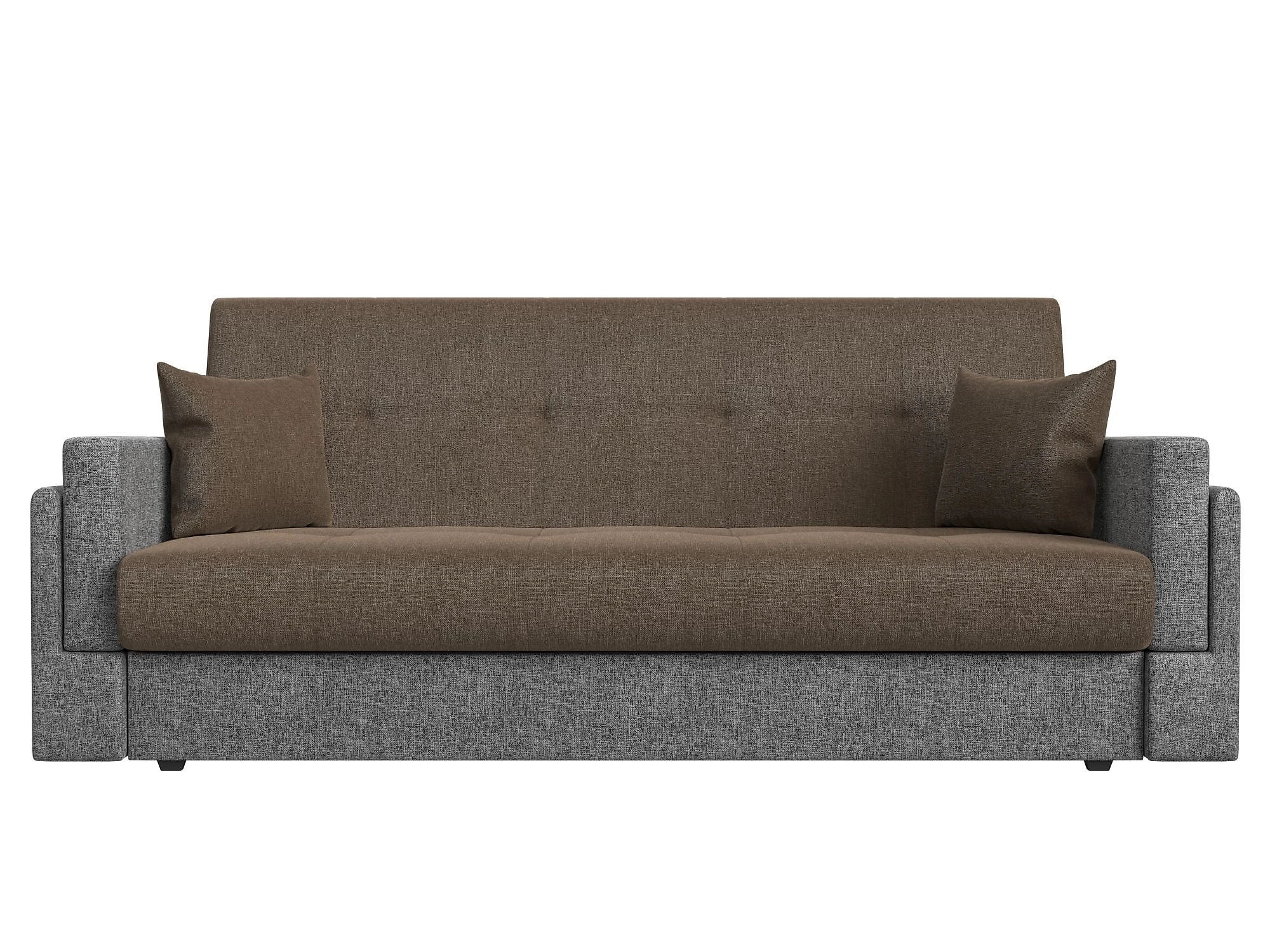 Прямой диван серого цвета Лига-015 Кантри Дизайн 2 книжка
