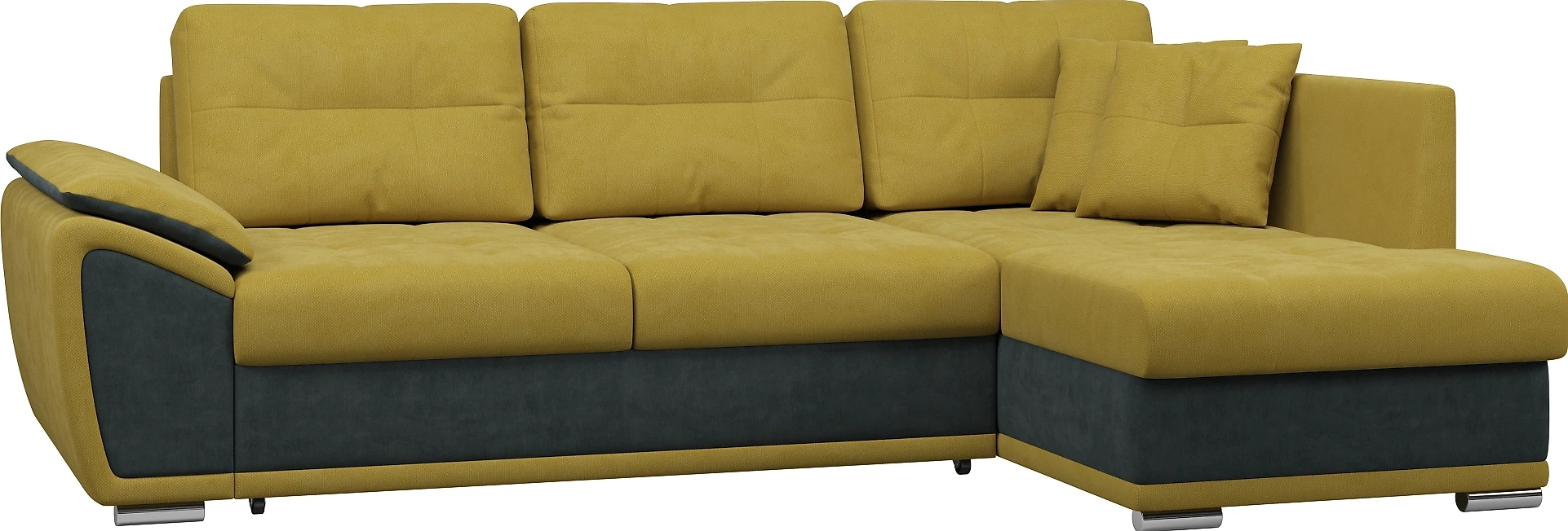 Угловой диван из ткани антикоготь Риттэр Плюш Мастард