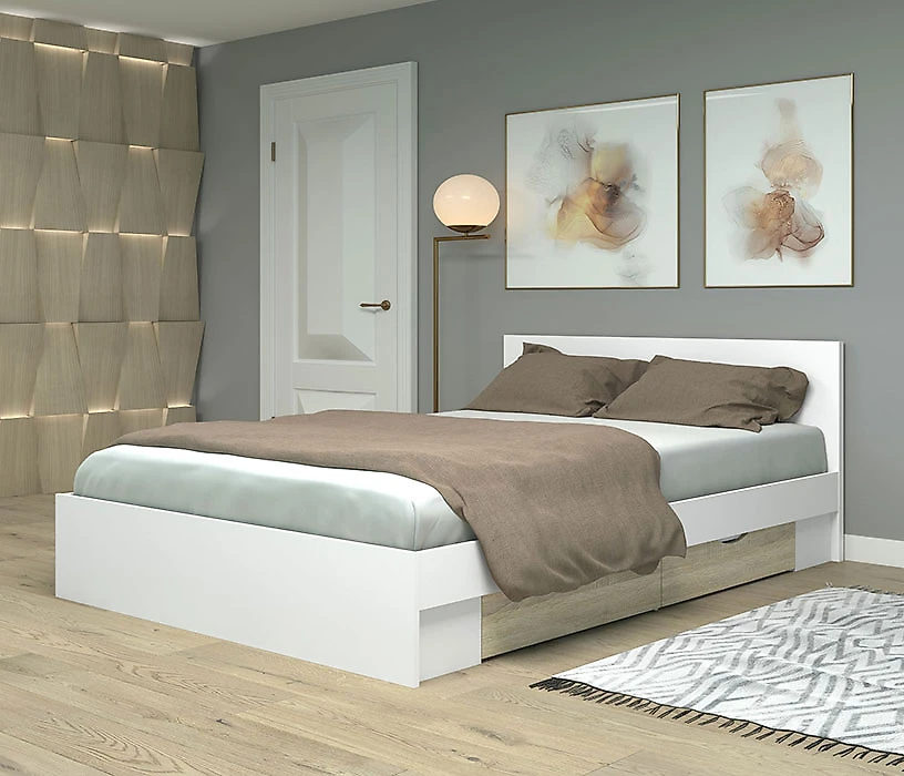 кровать в стиле минимализм Фреш КРФР-3-Я-1400 Дизайн-4