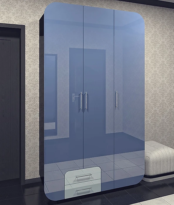 Синий распашной шкаф Модерн-10