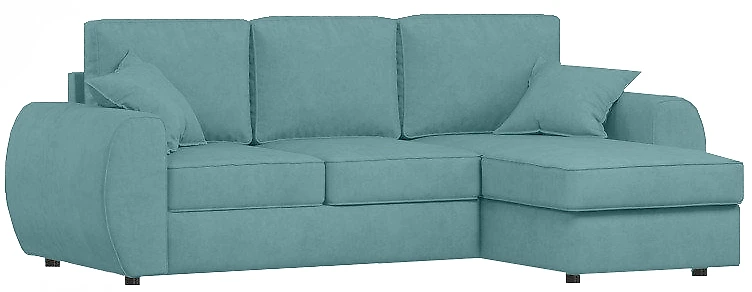Угловой диван с ящиком для белья Валери Плюш Азур