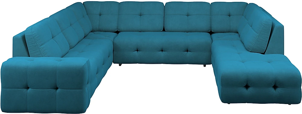 Синий модульный диван Спилберг-2 Аква