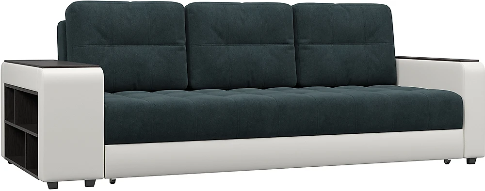 Прямой кожаный диван Милан Индиго
