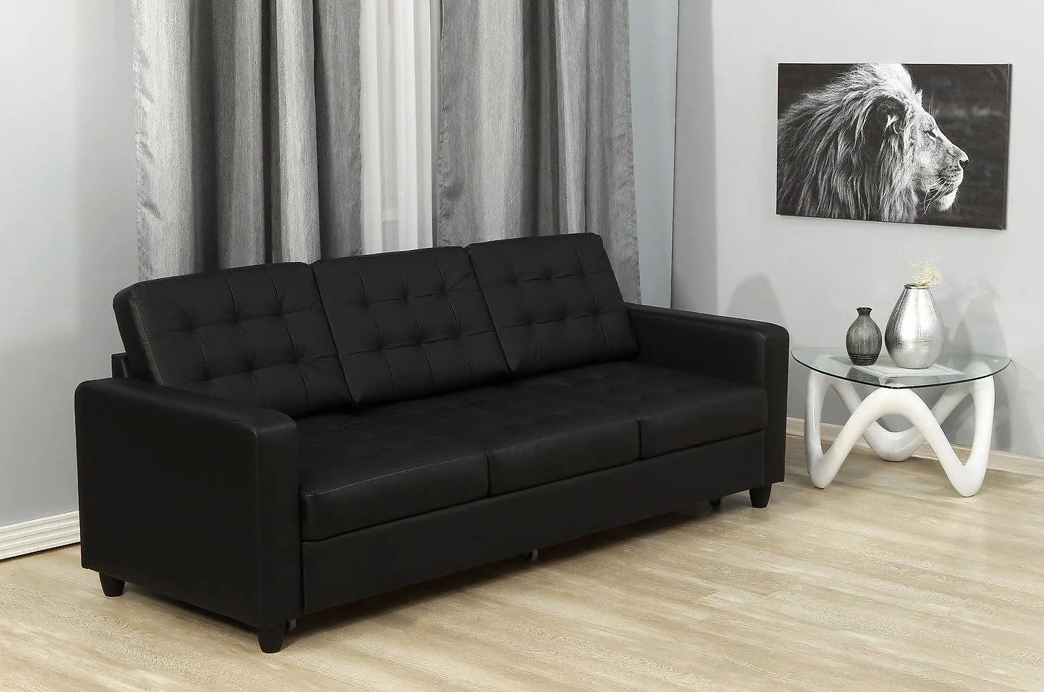 Прямой диван кожаный Камелот Дизайн 2