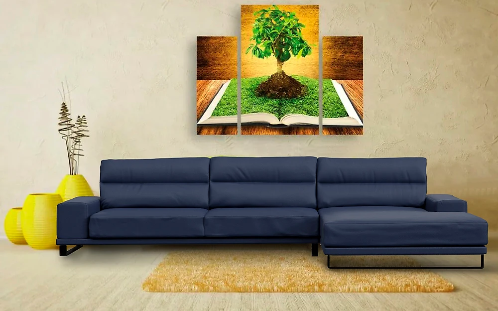 Угловой диван для офиса кожаный Рипозо Блу