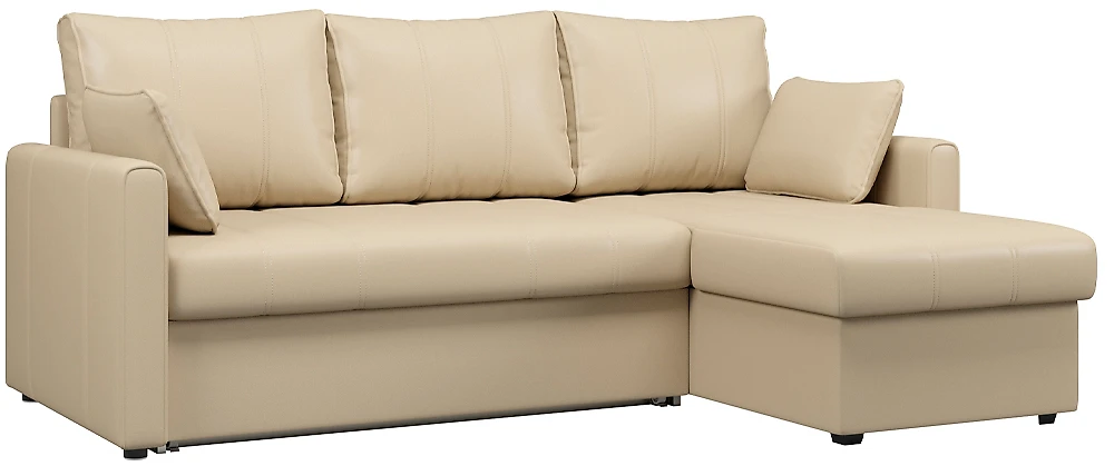 Угловой диван с ящиком для белья Риммини Дизайн 4 кожаный
