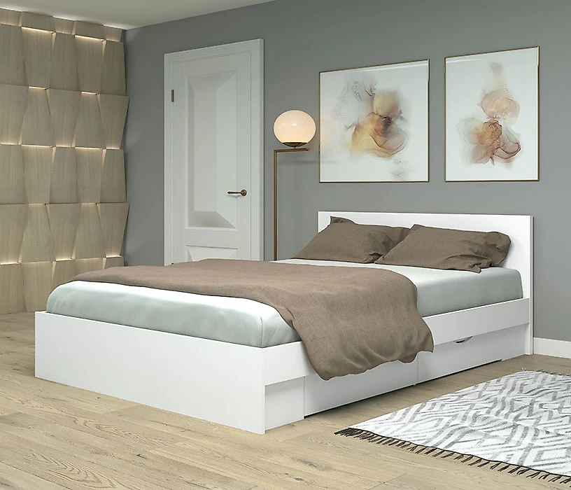 кровать в стиле минимализм Фреш КРФР-3-Я-1400 Дизайн-1