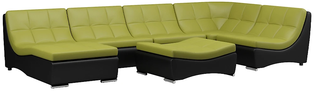 Модульный диван с оттоманкой  Монреаль-7 Дизайн 5 кожаный