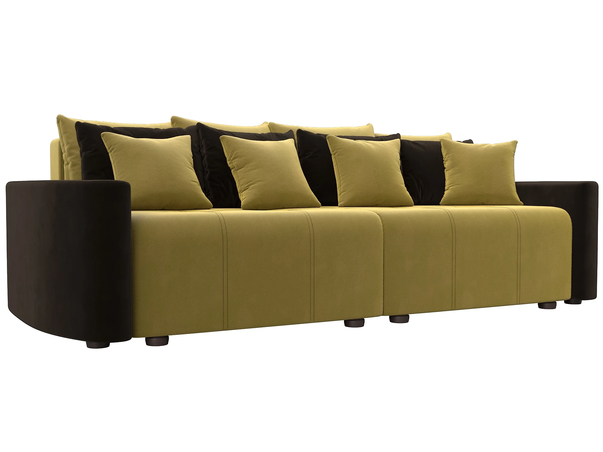 диван-кровать в стиле прованс Бристоль Вельвет Желтый-Коричневый