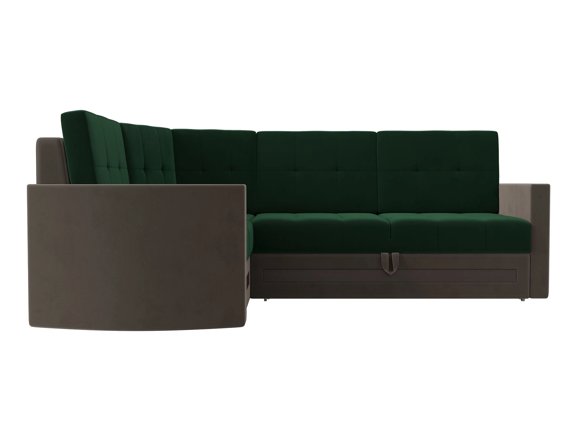 Угловой диван изумрудный Белла Плюш Дизайн 8