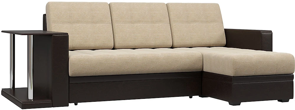 Угловой диван с баром Атланта-эконом Сан Браун со столиком