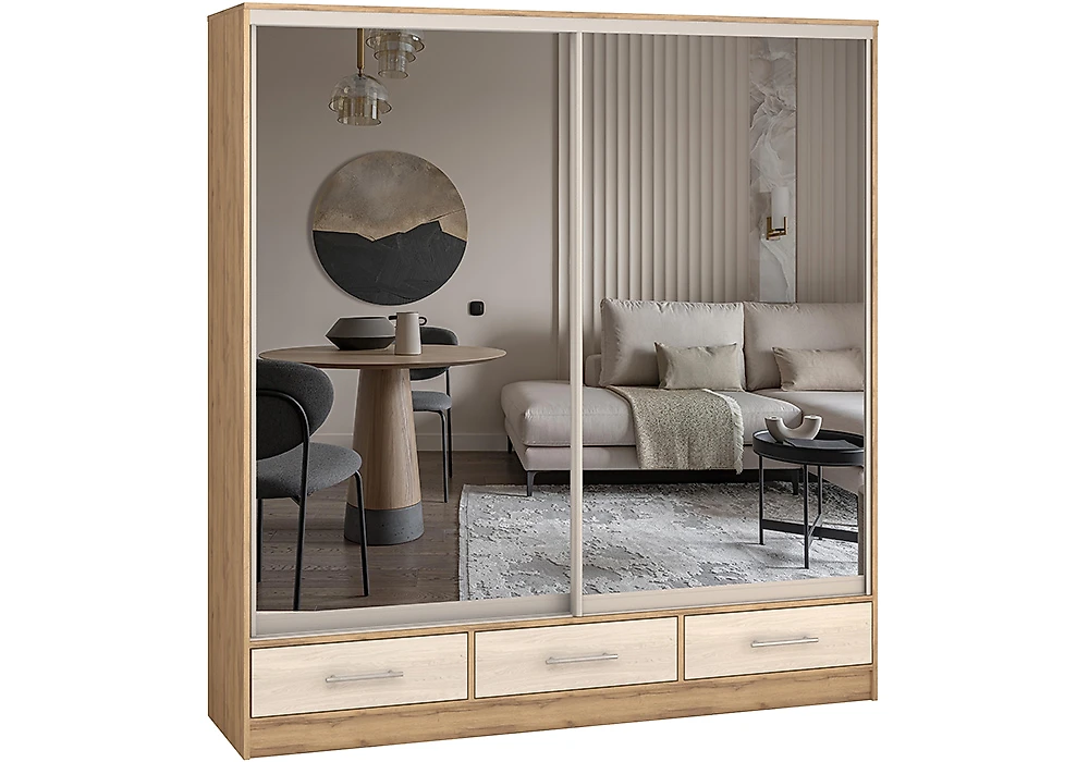 Шкаф в гостиную Версаль-190 Зеркало Дизайн-3