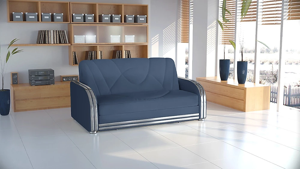 Синий прямой диван Андор Дизайн 2