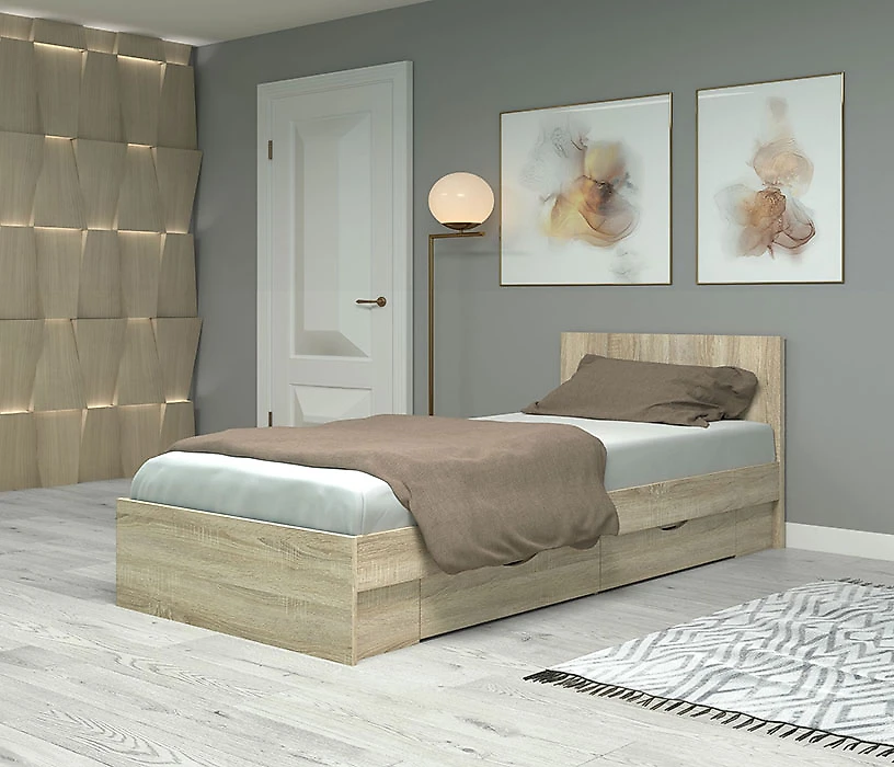 кровать в стиле минимализм Фреш КРФР-1-Я 900 Дизайн-2