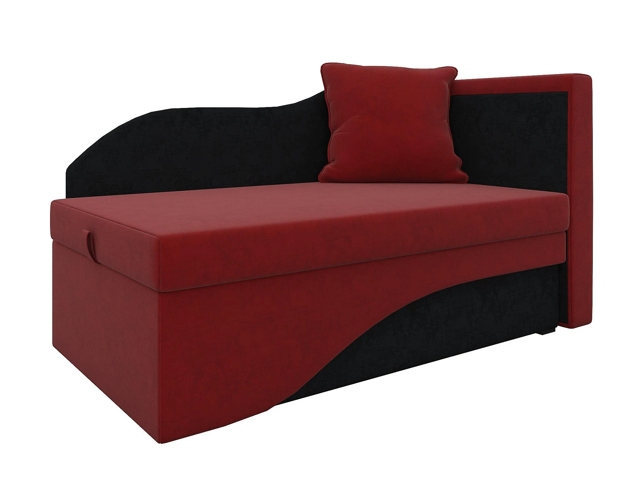Выкатной диван с ящиком для белья Гармония Бордо-Блэк