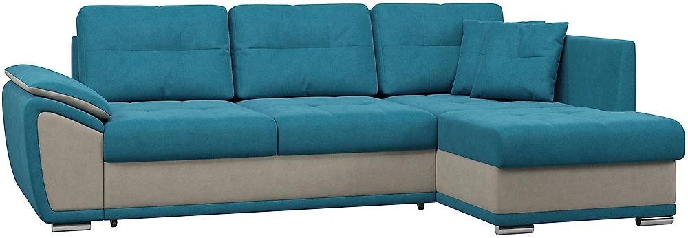 Угловой диван с независимым пружинным блоком Риттэр Плюш Азур