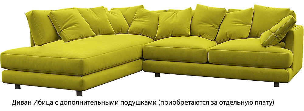 Угловой диван с левым углом Ибица Мастард