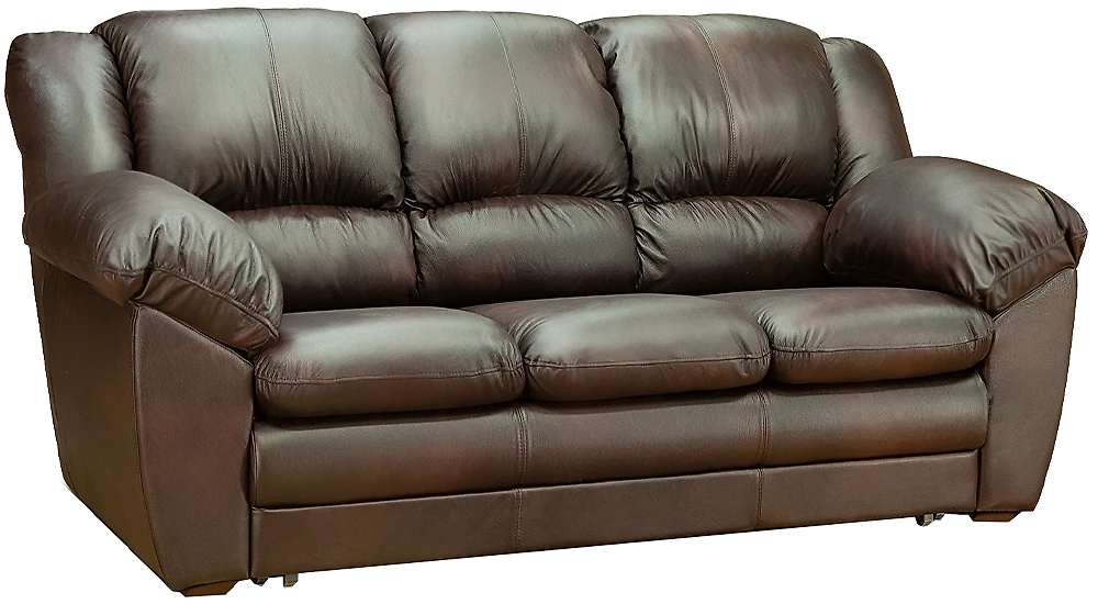 Прямой кожаный диван Оберон-3 Дизайн-2