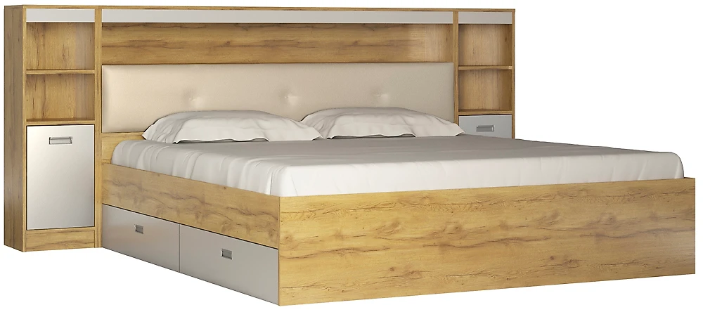 Кровать из ЛДСП  Виктория-5-180 Дизайн-1