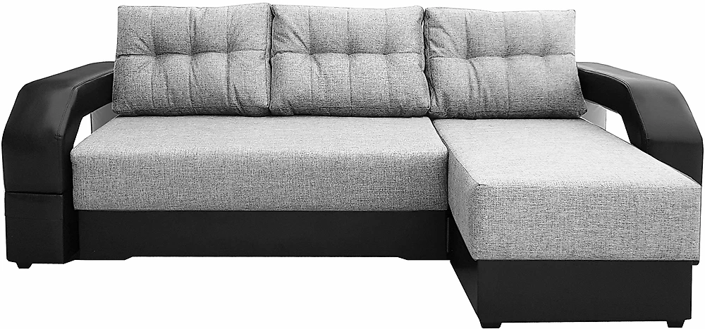 Угловой диван с подушками Манчестер Грей Блэк