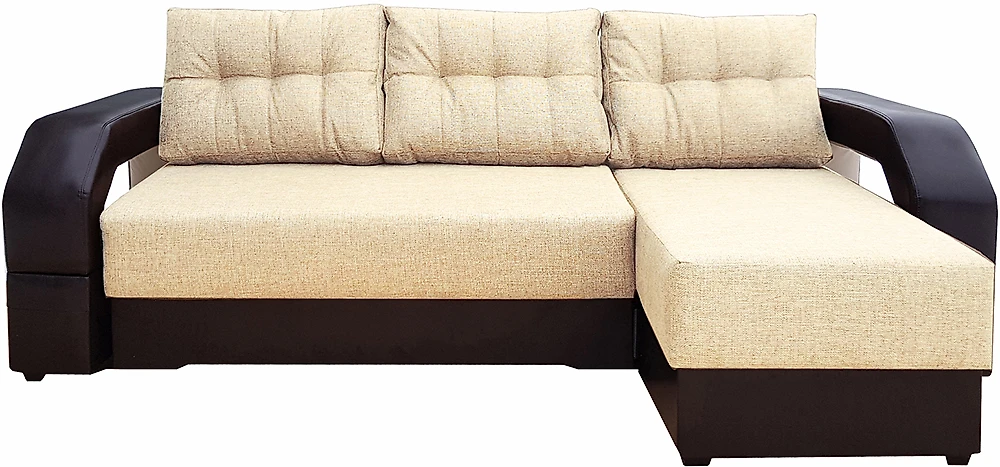 Угловой диван из комбинированного материала Манчестер Вудлайн Крем СПБ