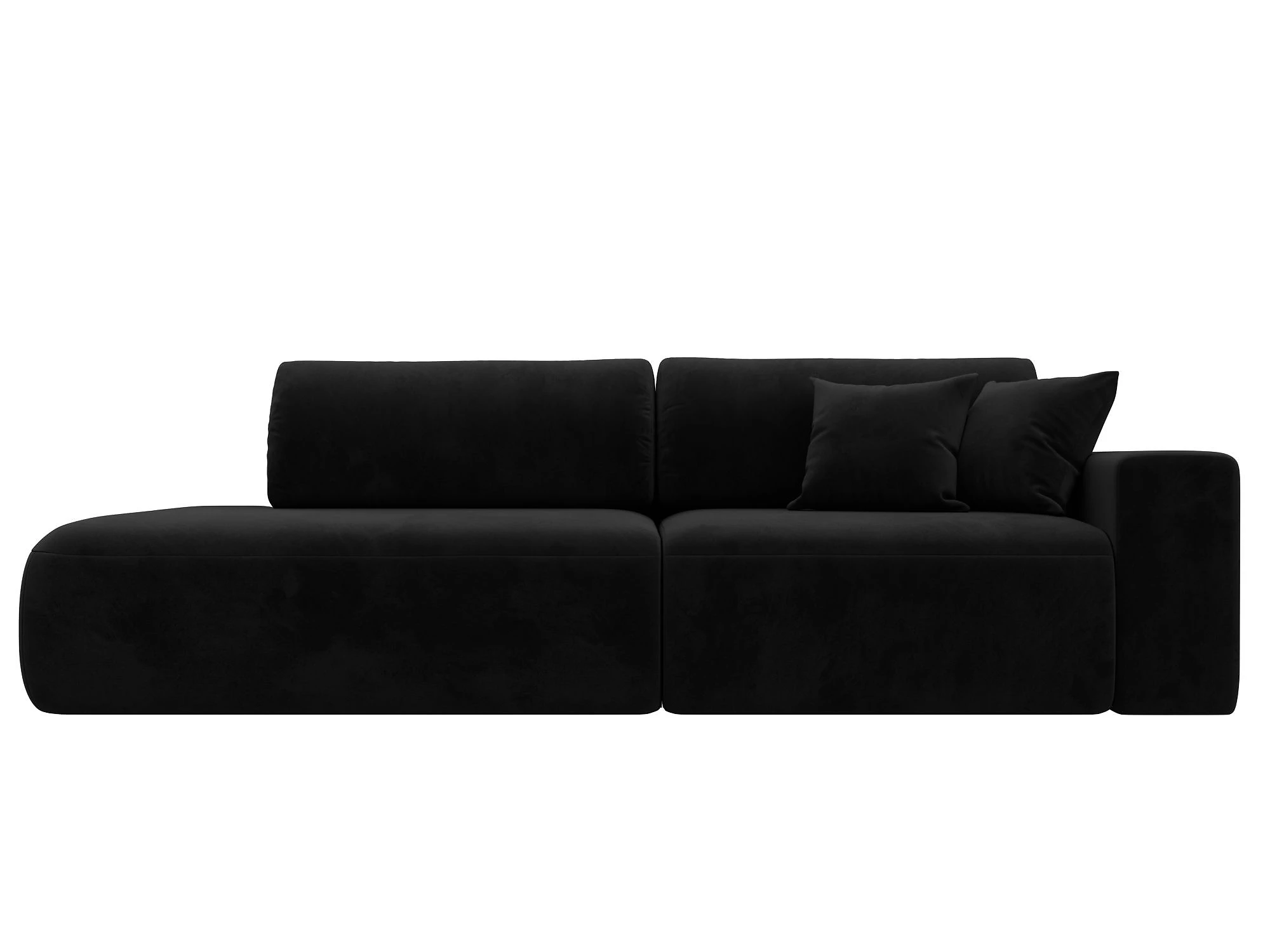 Чёрный диван Лига-036 Модерн Плюш Дизайн 8