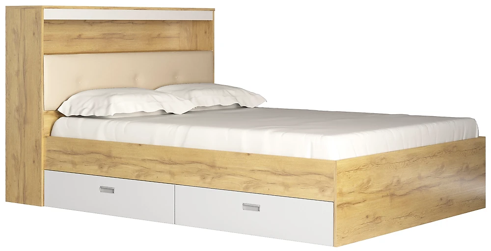 Кровать из ЛДСП  Виктория-3-140 Дизайн-1