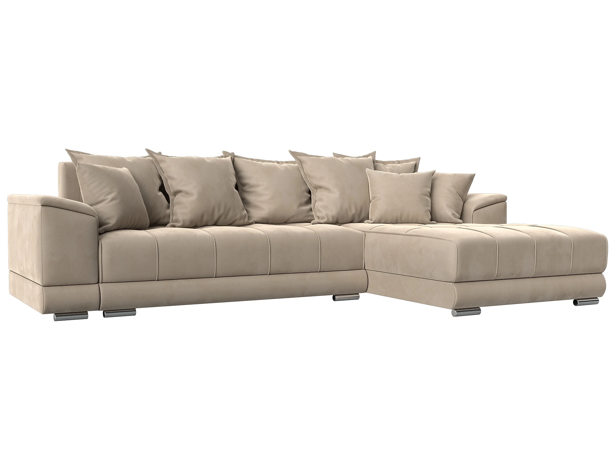 Угловой диван с левым углом НордСтар Плюш Дизайн 1
