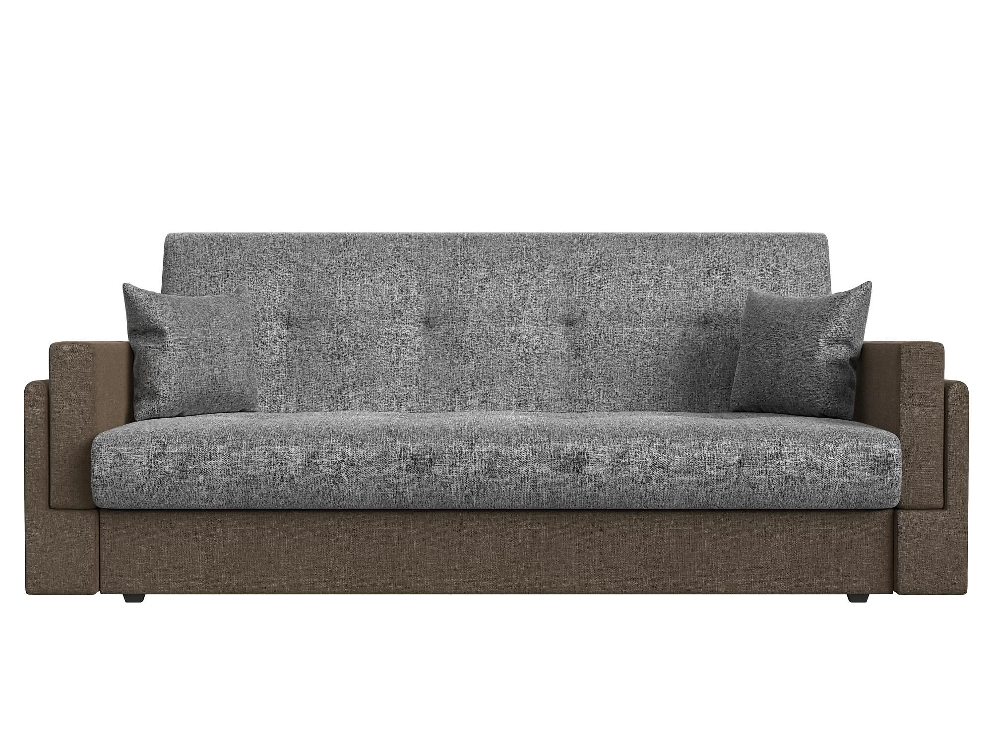 Прямой диван серого цвета Лига-015 Кантри Дизайн 4 книжка