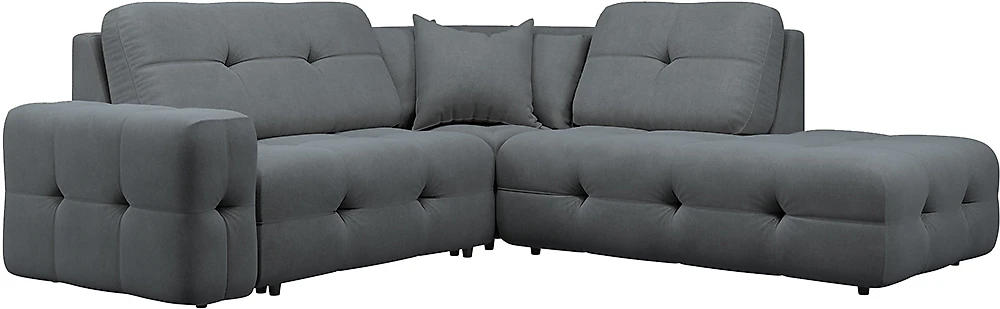 Угловой диван с пуфом Спилберг-1 Дарк Грей