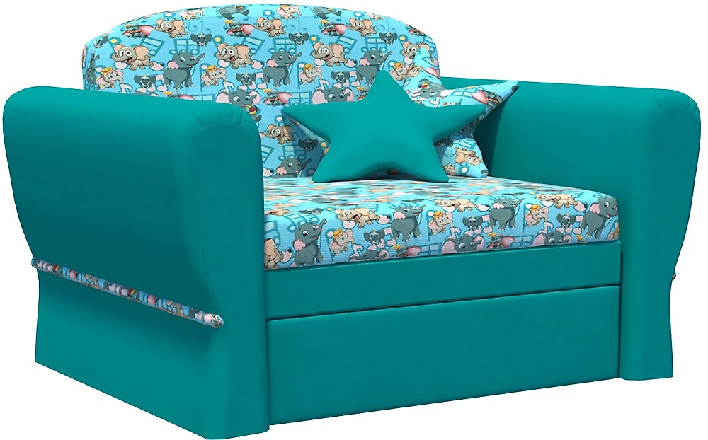 Одноместный выкатной диван Мини Слоники Блю