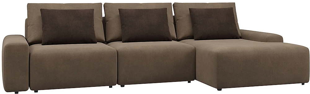 Модульный диван с оттоманкой  Гунер-2 Плюш Хазел нераскладной