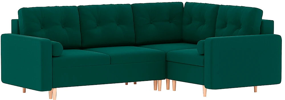 Угловой диван с креслом Белфаст Плюш Изумруд