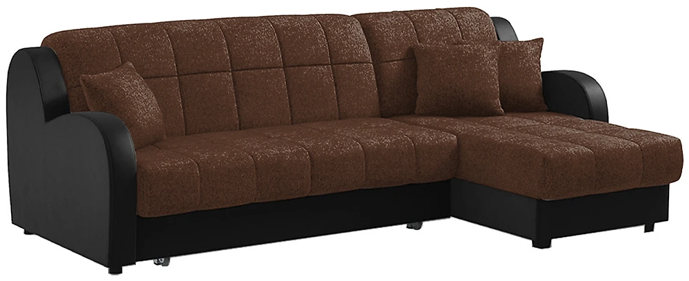 Угловой диван с подушками Барон Плюш Браун