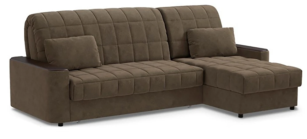 Угловой диван с подушками Даллас Плюш Шоколад