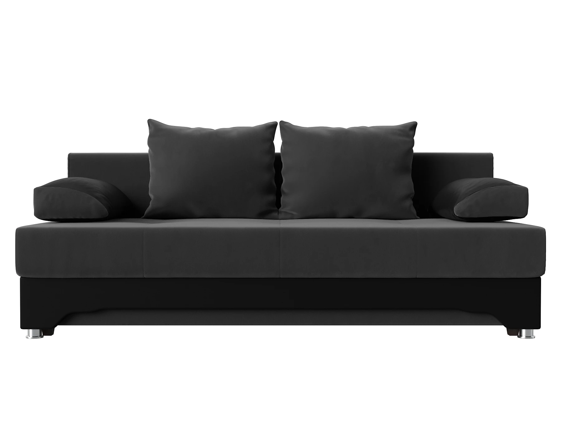 Прямой диван серого цвета Ник-2 Плюш Дизайн 6