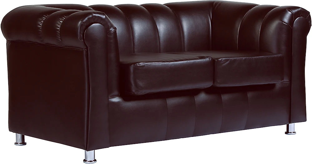Прямой кожаный диван Брайтон-2 (Честер-2) Браун