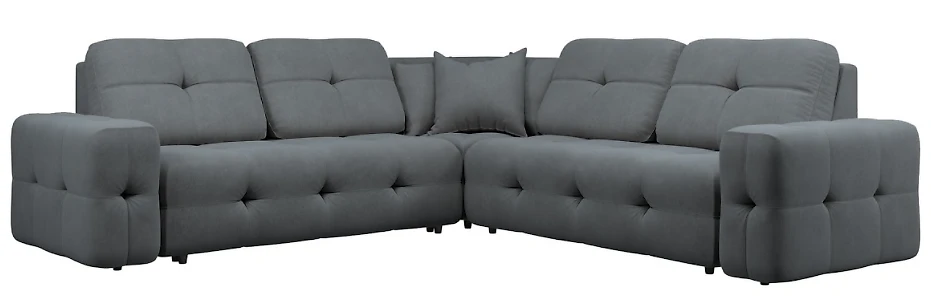Угловой диван из велюра Спилберг-1 Плюш Графит