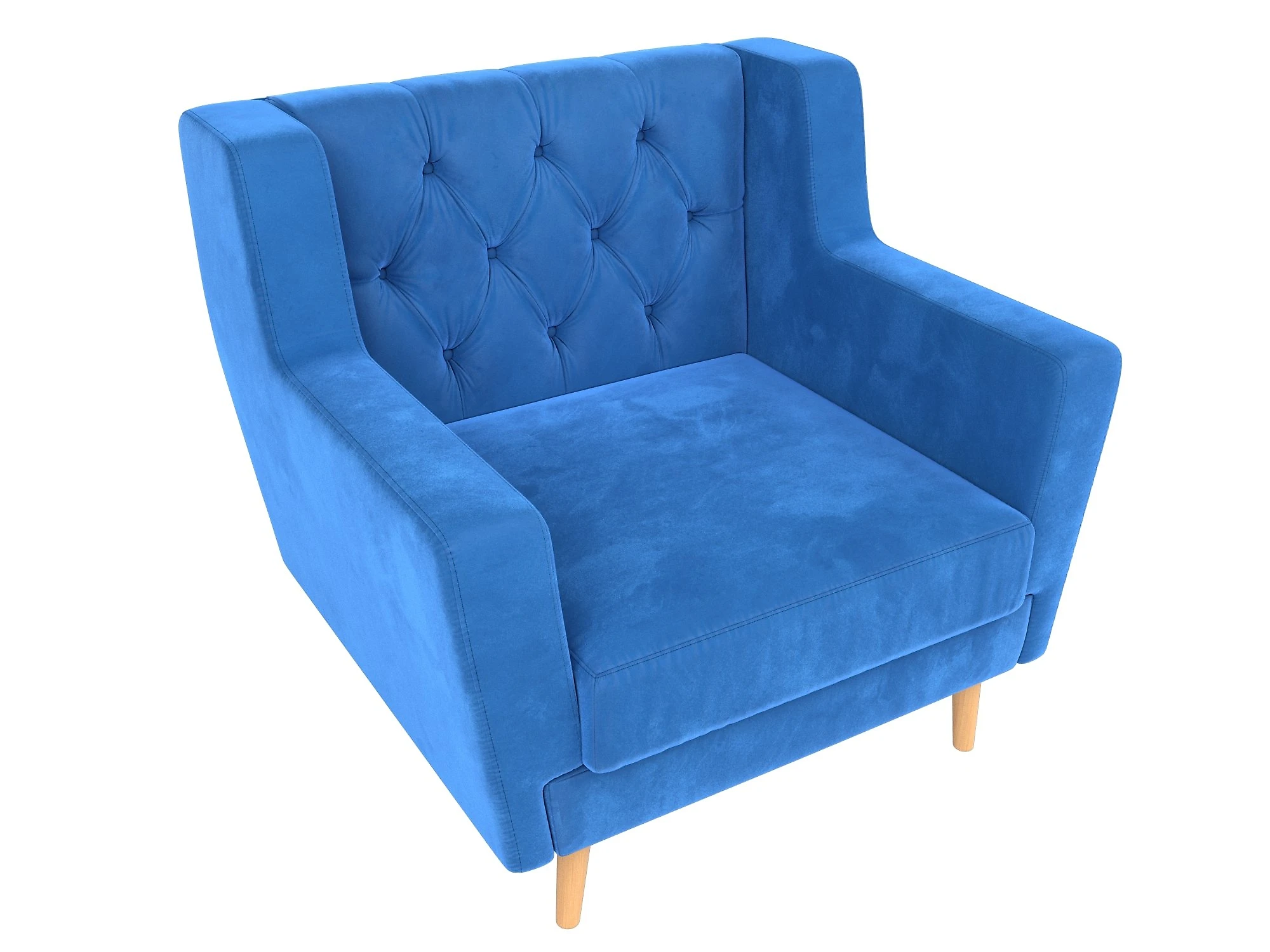  голубое кресло  Брайтон Люкс Плюш Дизайн-3
