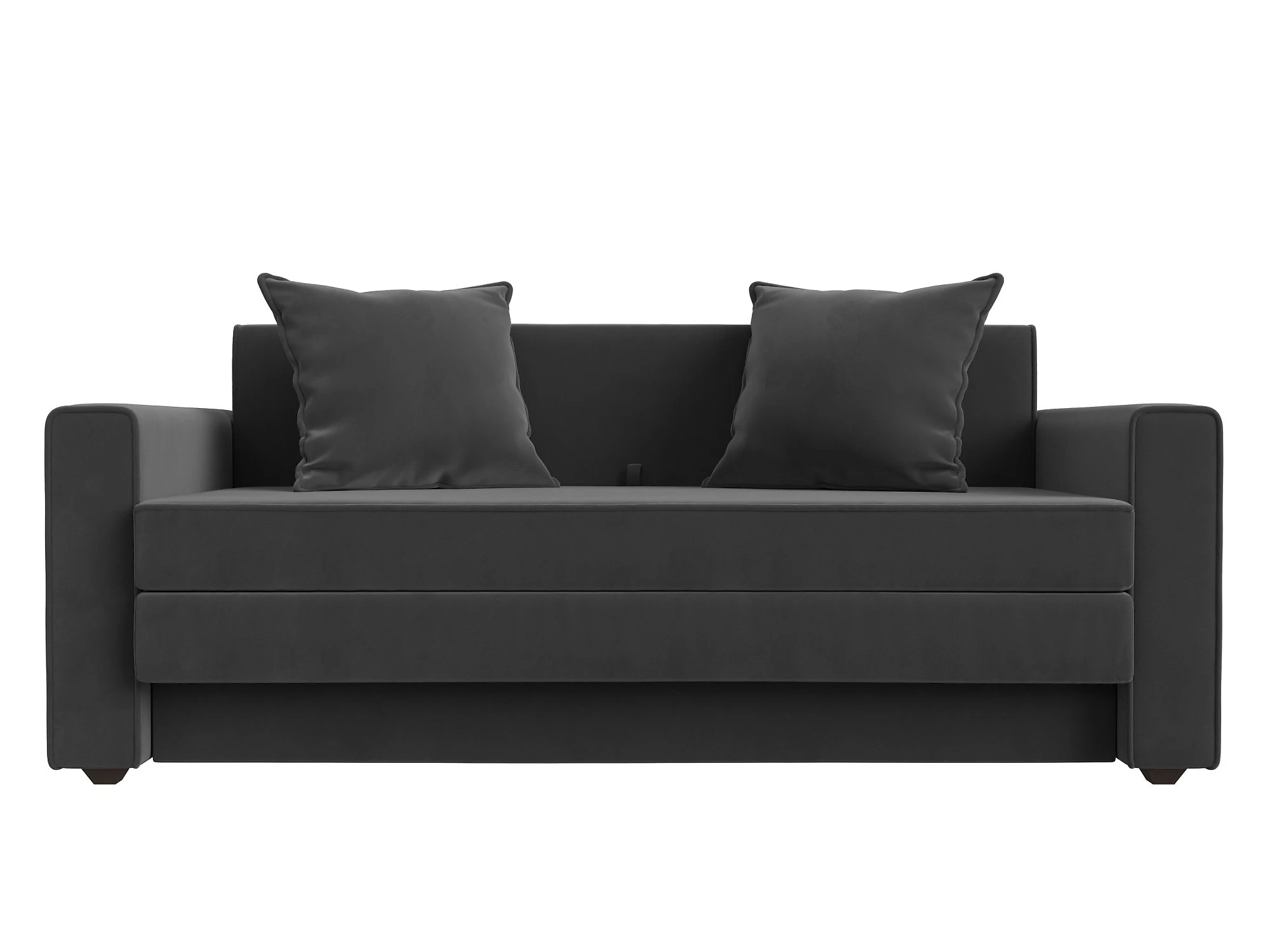 Прямой диван серого цвета Лига-012 Плюш Дизайн 6