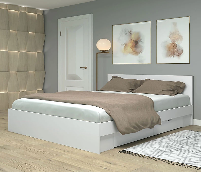 кровать в стиле минимализм Фреш КРФР-4-Я-1600 Дизайн-1