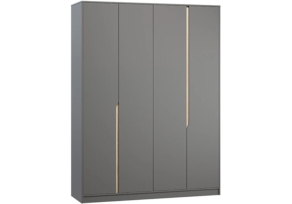 Серый распашной шкаф Монс 4-створчатый Дизайн-3