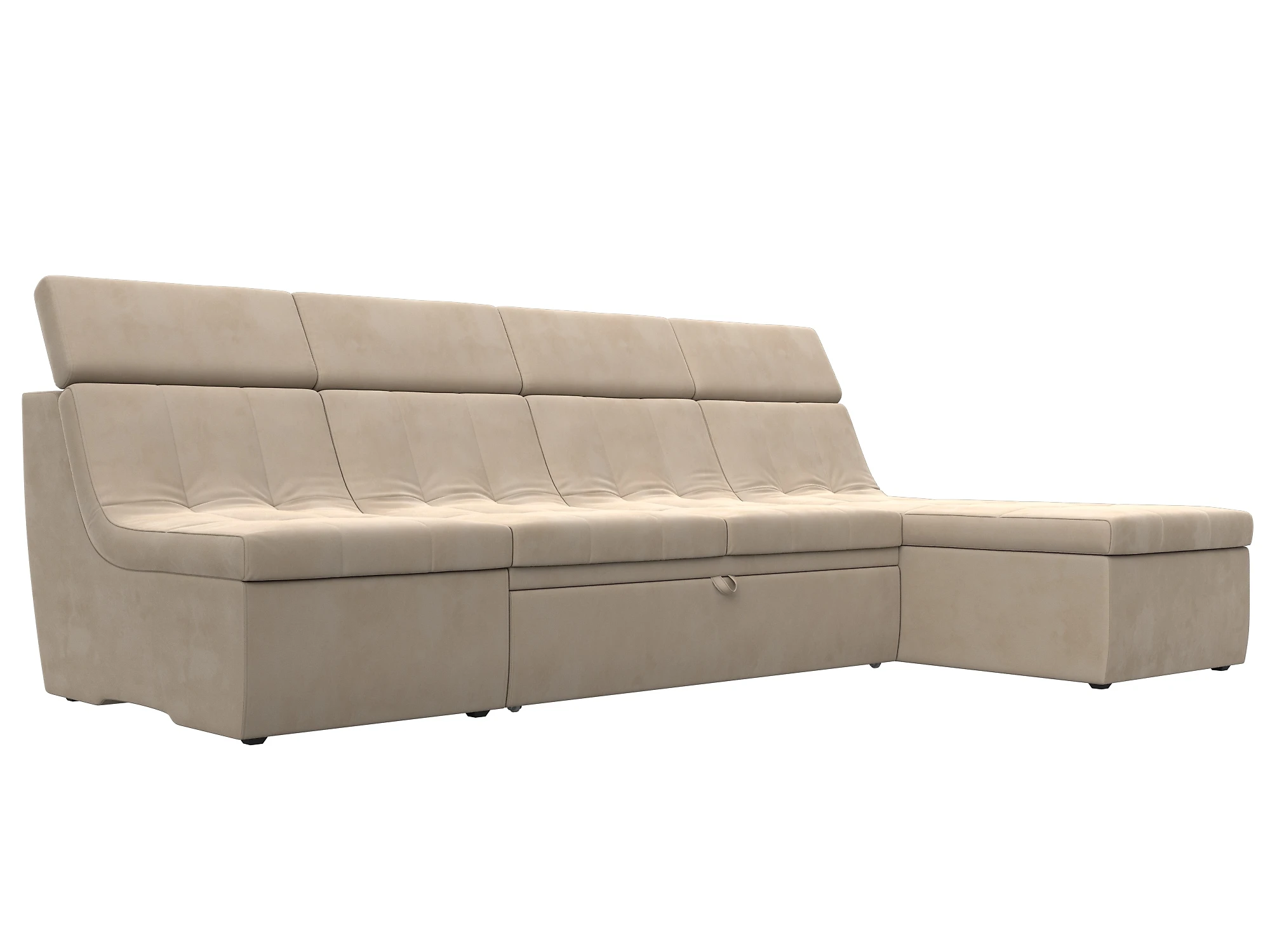Модульный диван с оттоманкой  Холидей Люкс Плюш Дизайн 1