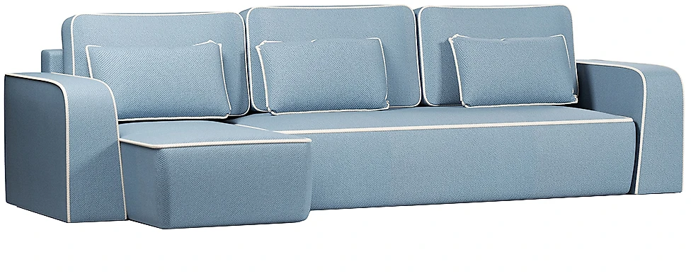 Угловой диван с независимым пружинным блоком Линда Лайт Блю