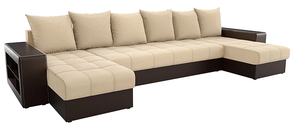 Угловой диван с большим спальным местом Дубай-П Беж Браун
