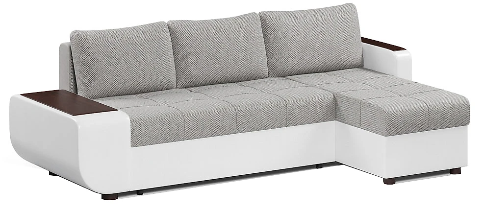 Угловой диван с независимым пружинным блоком Атланта Грей со столиком