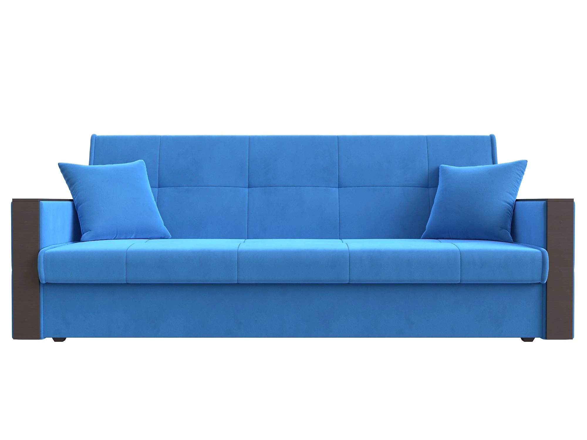 Синий прямой диван Валенсия Плюш Дизайн 8 книжка