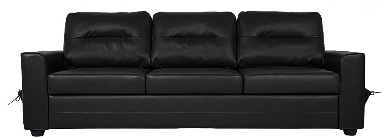 Чёрный кожаный диван Беллино Дизайн 1 кожаный