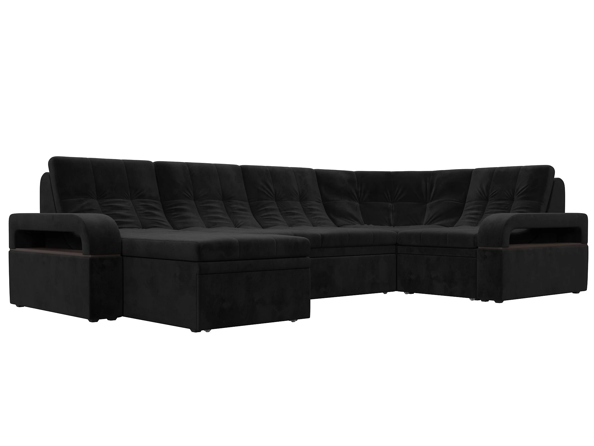 Одноместный диван Лига-035 П-образный Плюш Дизайн 6