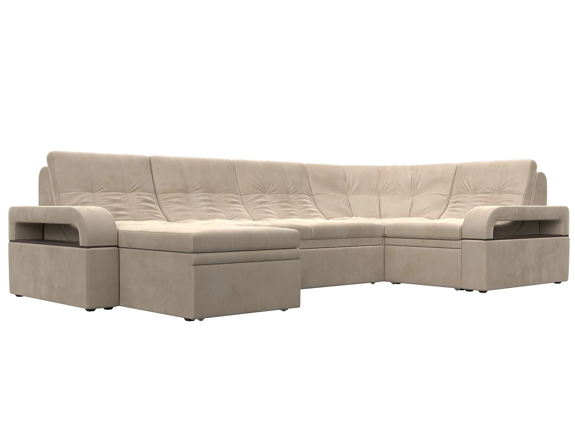 Одноместный диван Лига-035 П-образный Плюш Дизайн 1